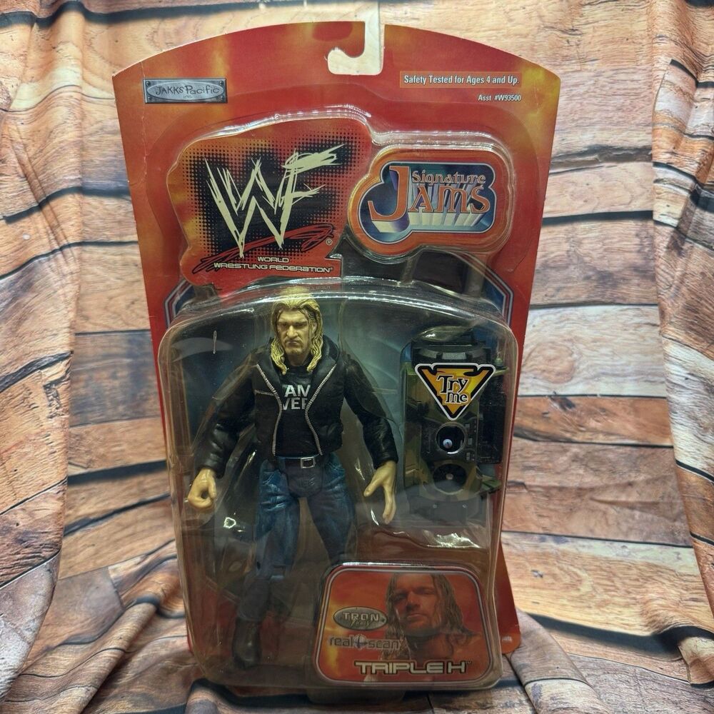 Vintage WWF Triple H Signature Jams Series 1 Figure Jakks Pacific 2000 Sealed